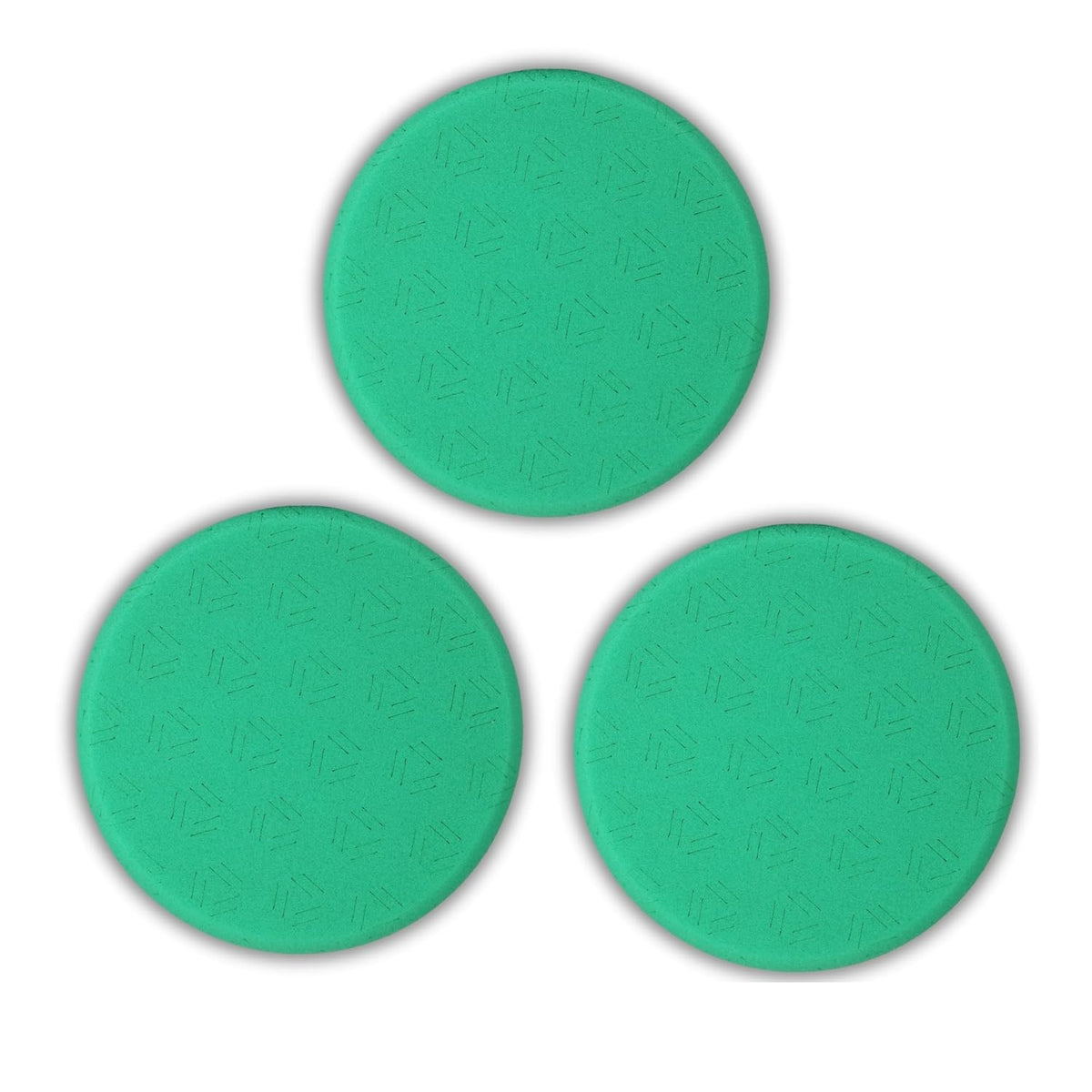 Venzo 6 Inch Green Heavy Cut Pads, 3 Pcs 6.5" Front Side for 150mm Backing Plate, Heavy Cutting