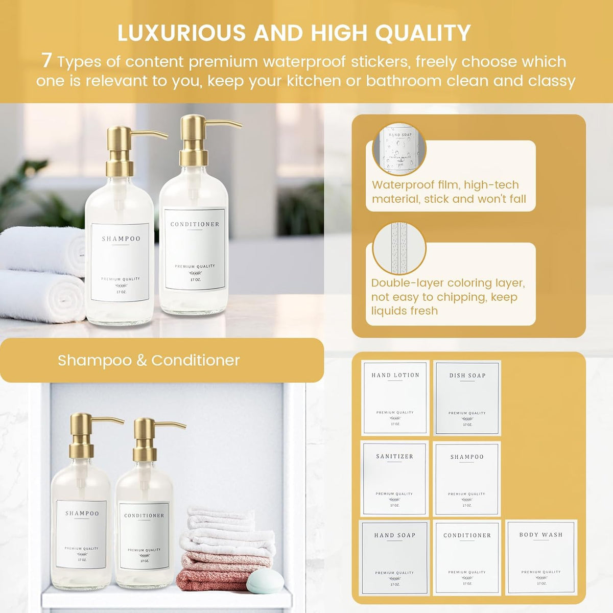 Glass Soap Dispenser for Kitchen Sink,Farmhouse Dish Soap Dispenser&Hand Soap Dispenser
