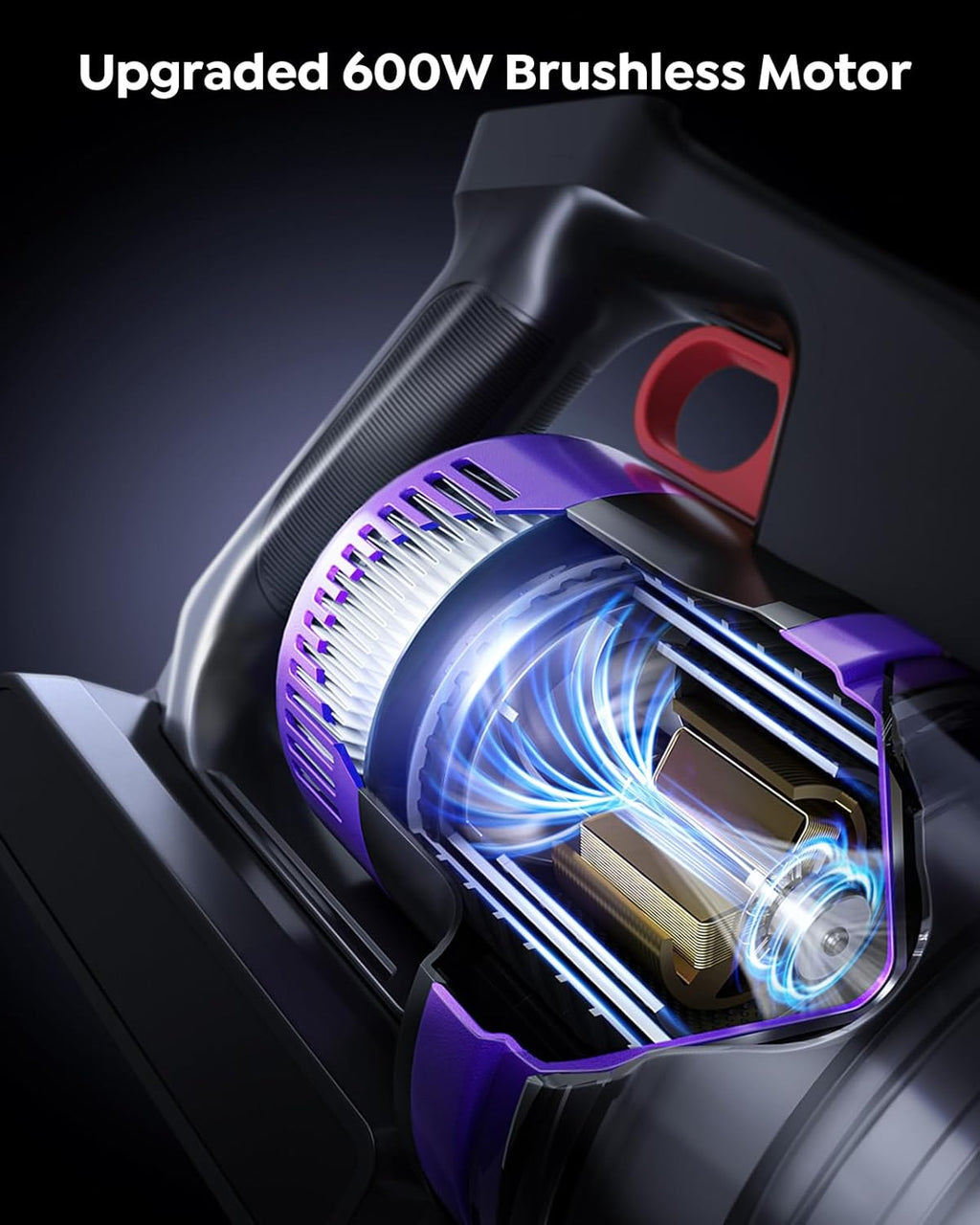 Cordless Vacuum Cleaner, 600W 50Kpa Stick Vacuum Cleaner with 65mins Rechargeable Battery