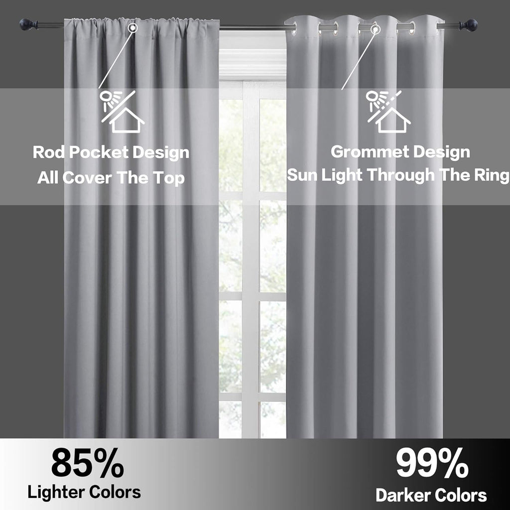RYB HOME Large Curtains for Living Room 84 inches Length, Blackout Privacy Room Divider Curtains