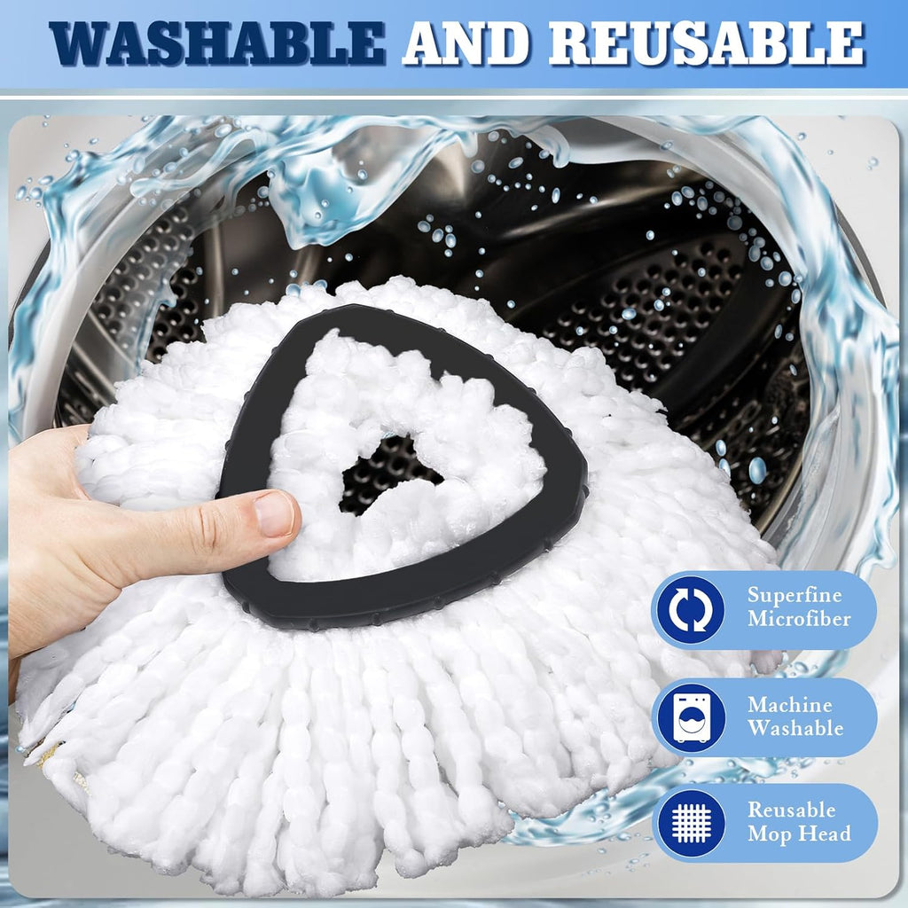 2 Pcs Mop Scrub Brush Head and 1 Mop Base Part Part Replacement Compatible with Oceda EasyWring 1