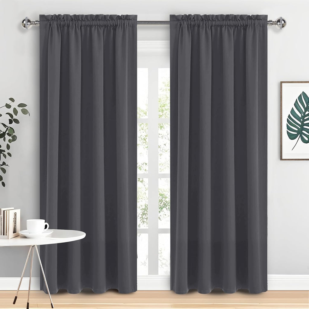 DWCN Blackout Curtains for Bedroom 84 Inch Length 2 Panels Set, Solid Thermal Insulated Energy