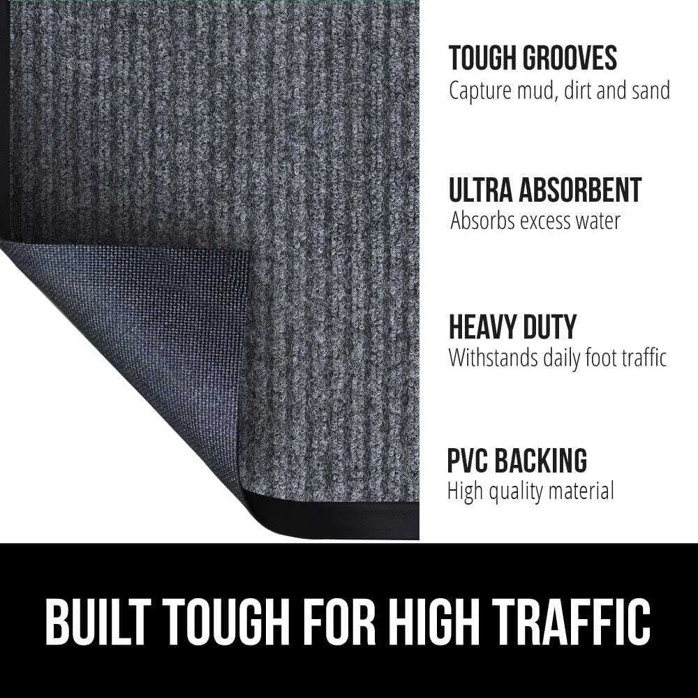 GORILLA GRIP Traffic Guard Door Mat, 72x48, Heavy Duty Welcome Mats, Commercial Office Space