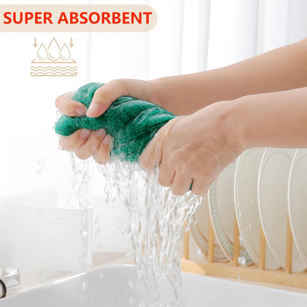 Homaxy 100% Cotton Waffle Weave Kitchen Dish Cloths, Ultra Soft Absorbent Quick Drying Dish Towels