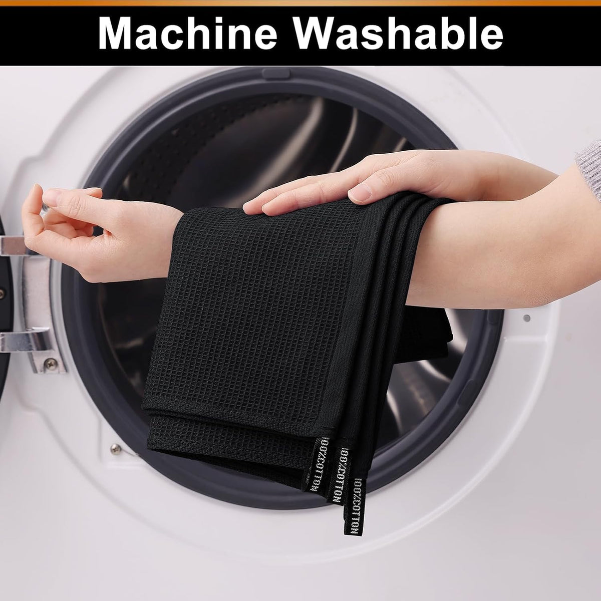 Homaxy 100% Cotton Waffle Weave Dish Cloths - 12 Pack Soft and Absorbent Dish Towels - 12 x 12