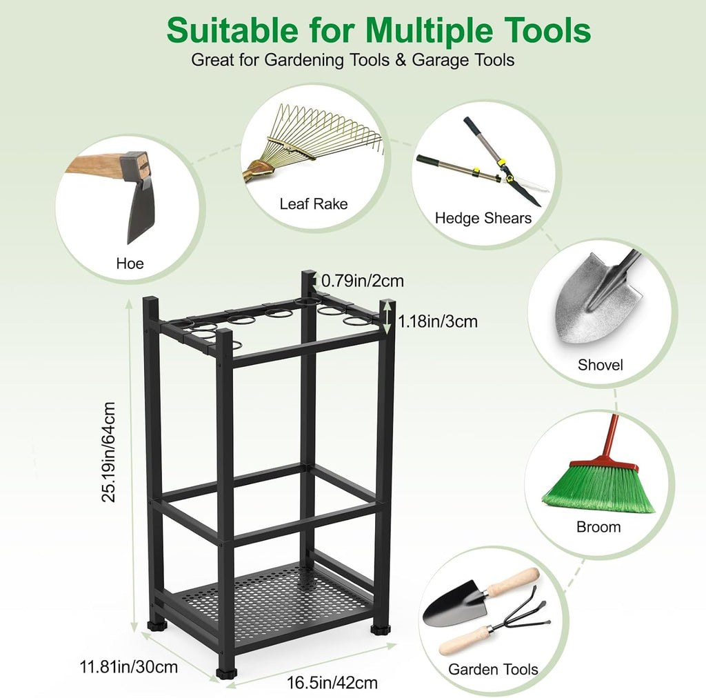 Dirza Garden Tool Organizer,Yard Tool Organizer for Garage Organization and Storage,Garden Tool