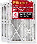 Filtrete 18x20x1 AC Furnace Air Filter, MERV 11, MPR 1000, Micro Allergen Defense, 3-Month Pleated