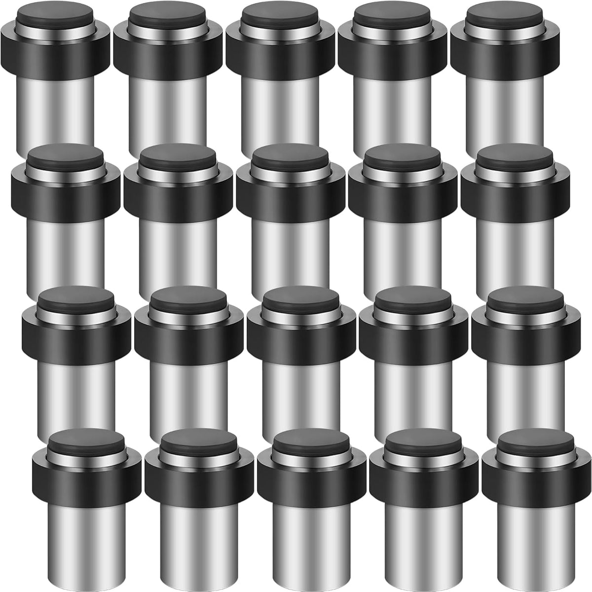 Chumia 30 Pcs Door Stopper Mounted Floor Stops Stainless Steel Cylindrical Stopper Modern