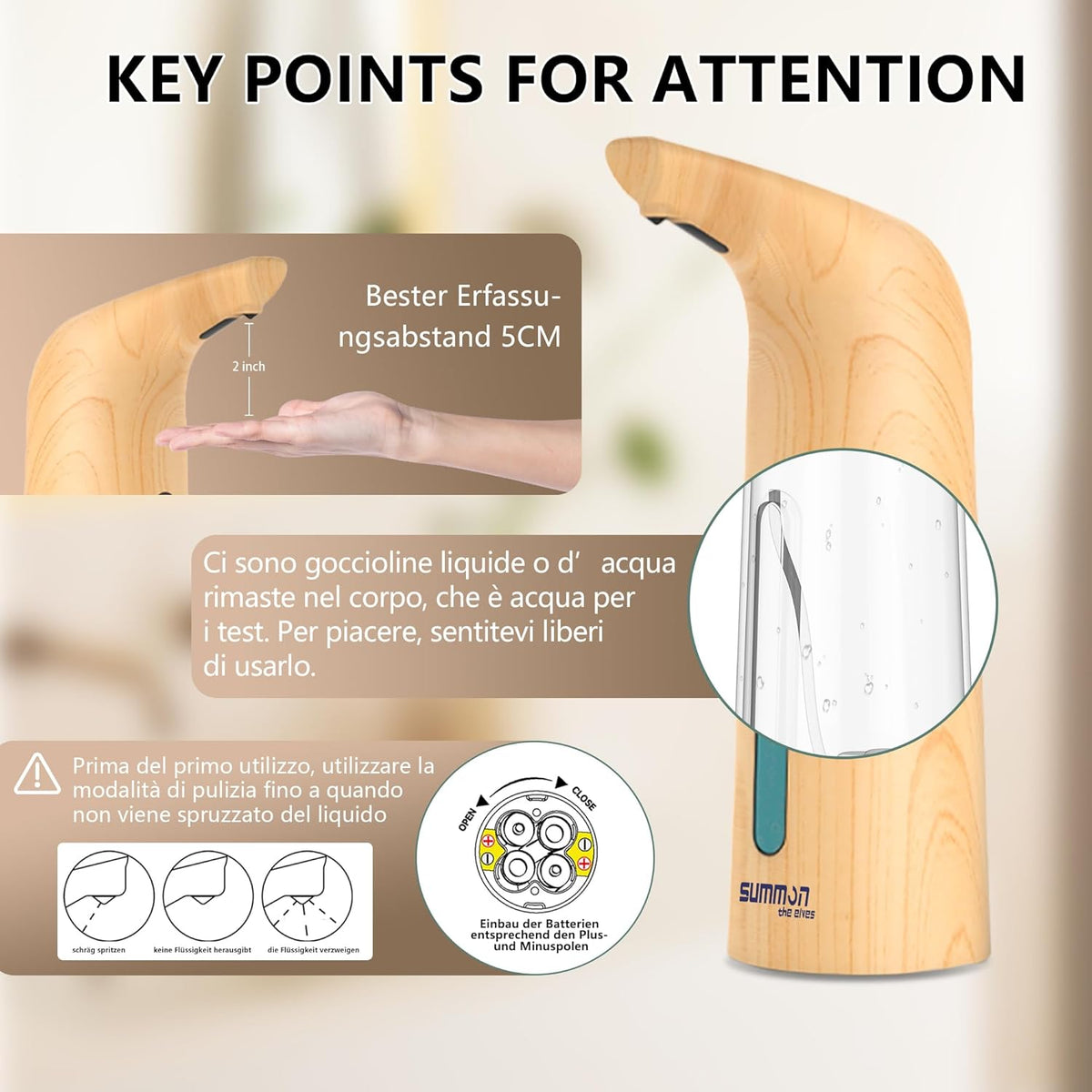 Automatic Liquid Soap Dispenser Touchless,400ML Hand & Dish Countertop Electric Dispenser with