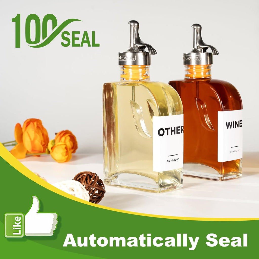 Glass Olive Oil Dispenser Bottle for Kitchen,Oil & Vinegar Dispenser Set, Coffee Syrup Bottles with