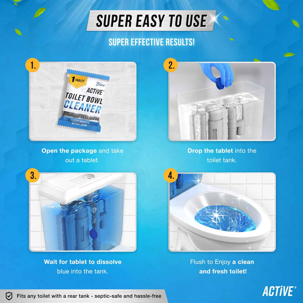 ACTIVE Automatic Toilet Bowl Cleaner Tablets Blue Gel Toilet Tank Cleaners – view 6