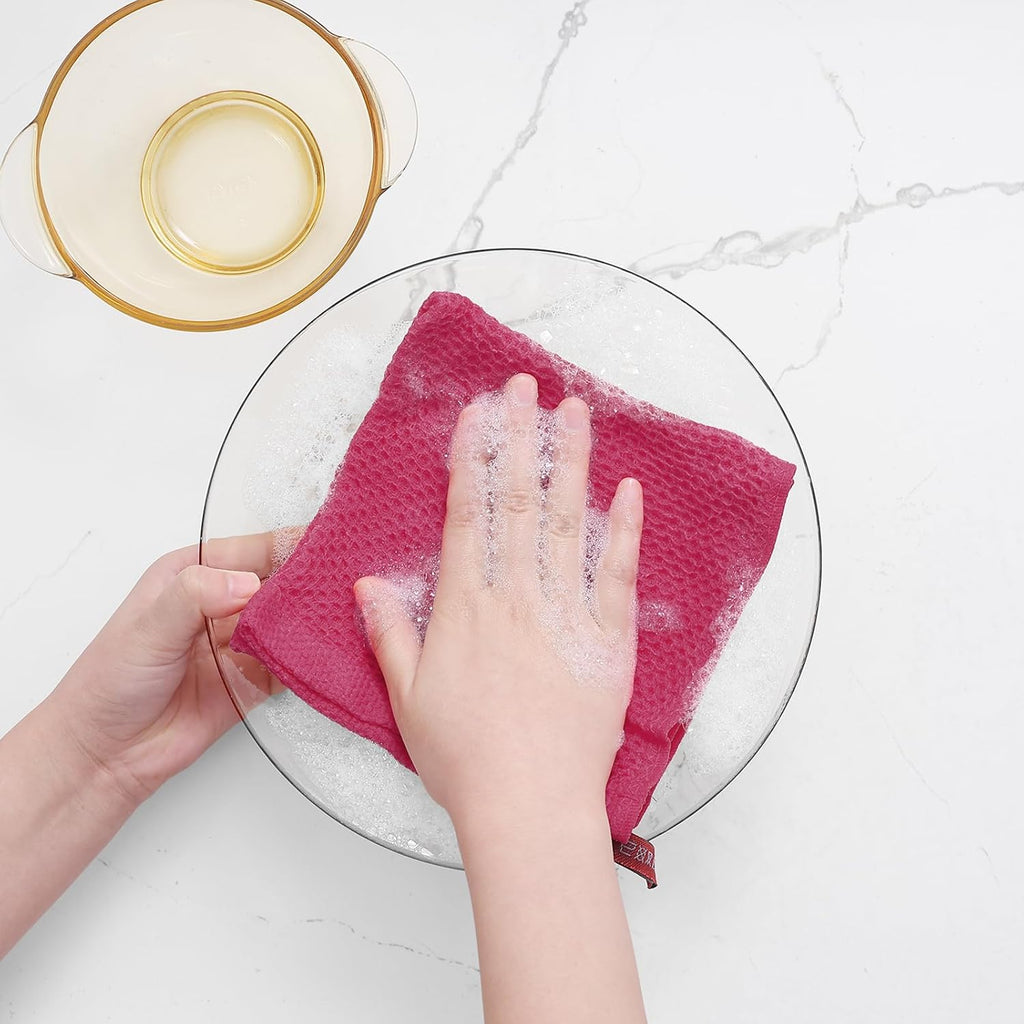Homaxy 100% Cotton Waffle Weave Kitchen Dish Cloths, Ultra Soft Absorbent Quick Drying Dish Towels