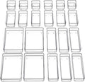 SMARTAKE 22-Piece Drawer Organizer with Non-Slip Silicone Pads, 4-Size Clear Desk Drawer Organizer