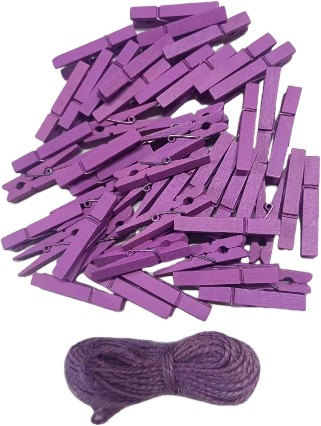 1.9" Small Wooden Clothes Pins Baby Shower Light Purple Mini Clips Photo Holder Hanging Crafts