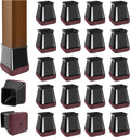20 Pcs Chair Leg Floor Protectors for Hardwood Floors, Black Rubber Furniture Sliders with Felt