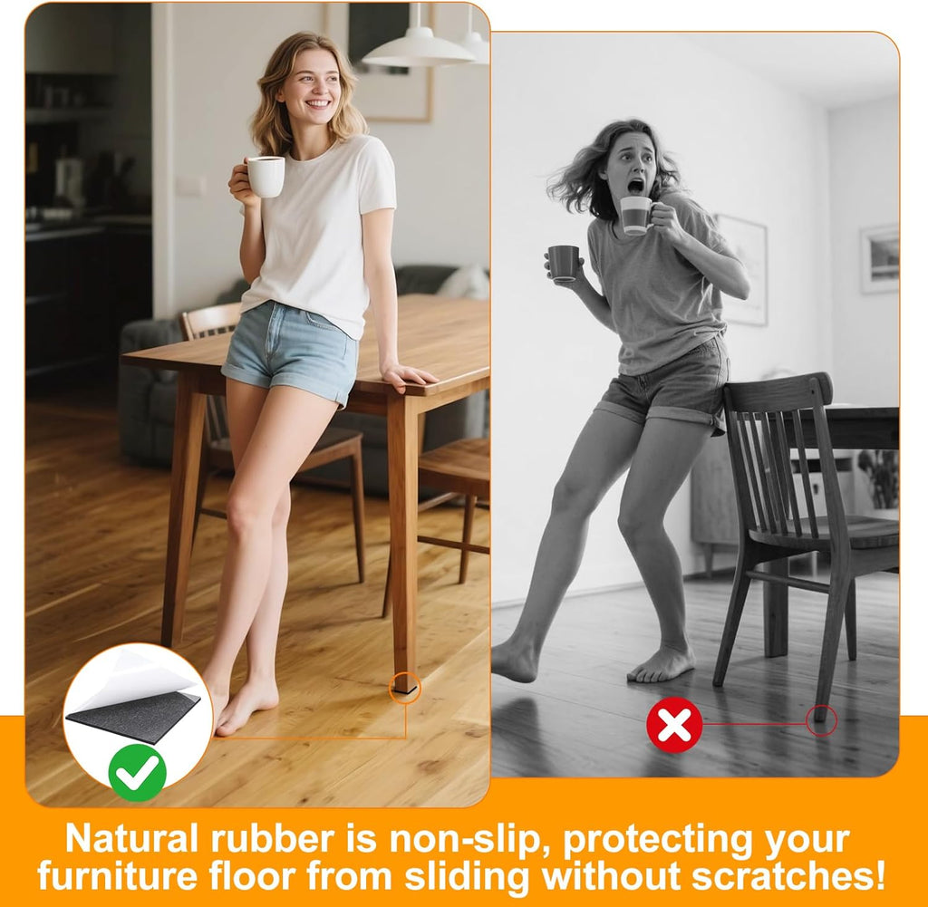 CHUNZEXI Non Slip Furniture Pads - 48 Premium Furniture Grippers Self Adhesive Rubber Furniture
