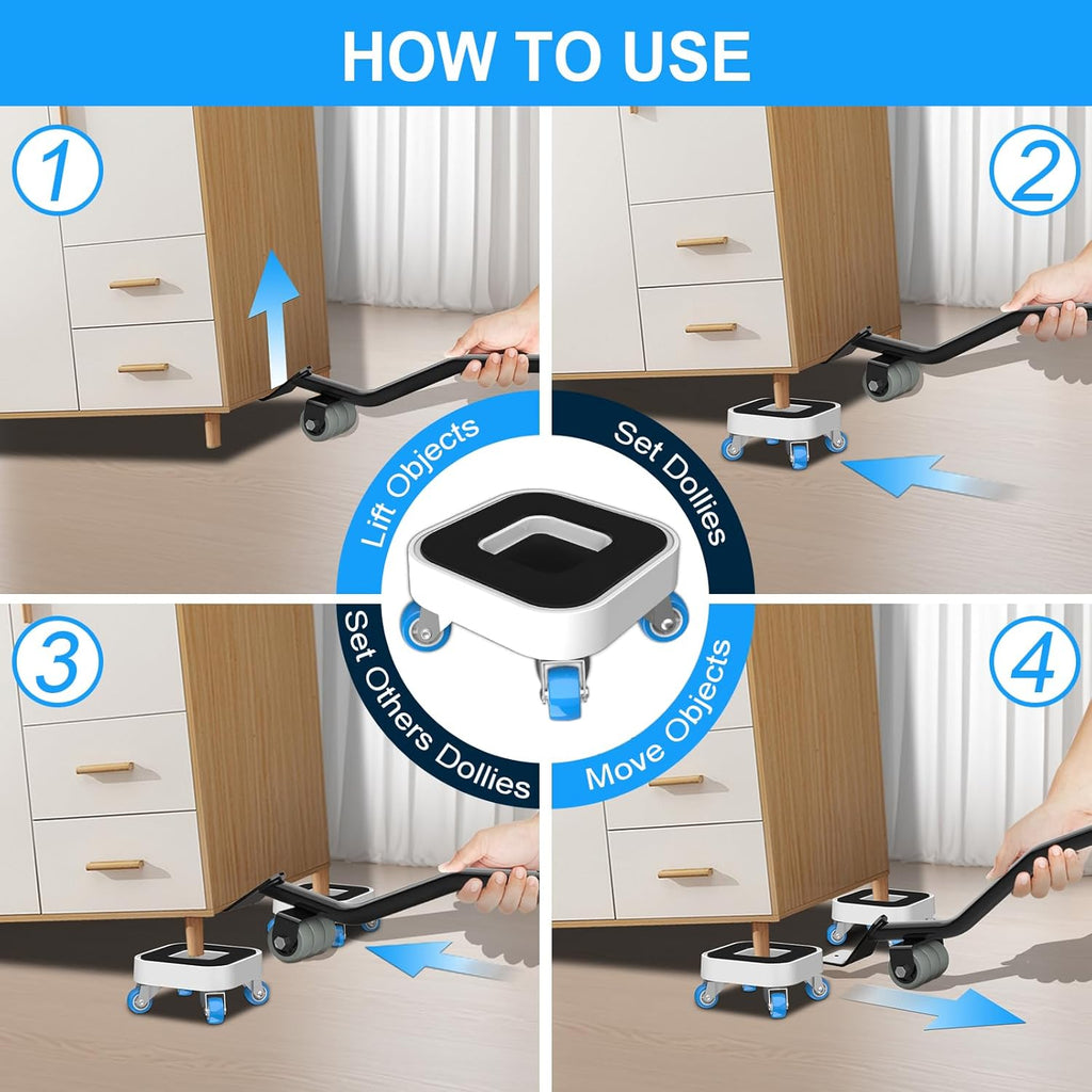 New Upgrade Furniture Sliders, Furniture Movers with Wheels, Furniture Lift Mover Tool Set with
