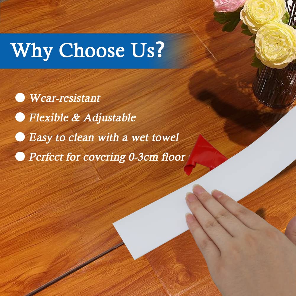 Floor Transition Strip Self Adhesive Floor Cover Strips Laminate 1.57" Wide Vinyl Flat Divider
