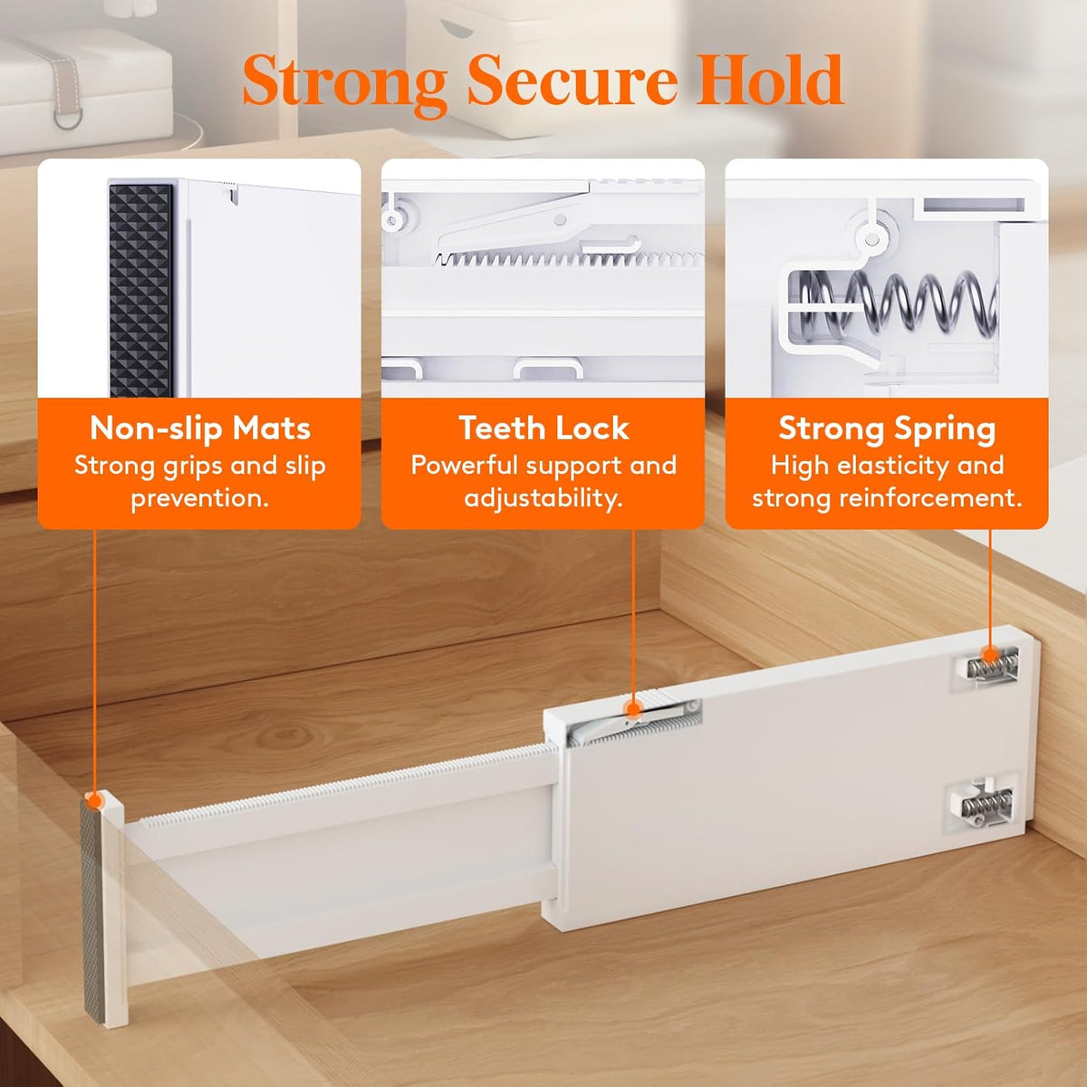 Lifewit 8 Pack Drawer Dividers 4" High,11-17" Adjustable Dresser Drawer Organizers for Clothes