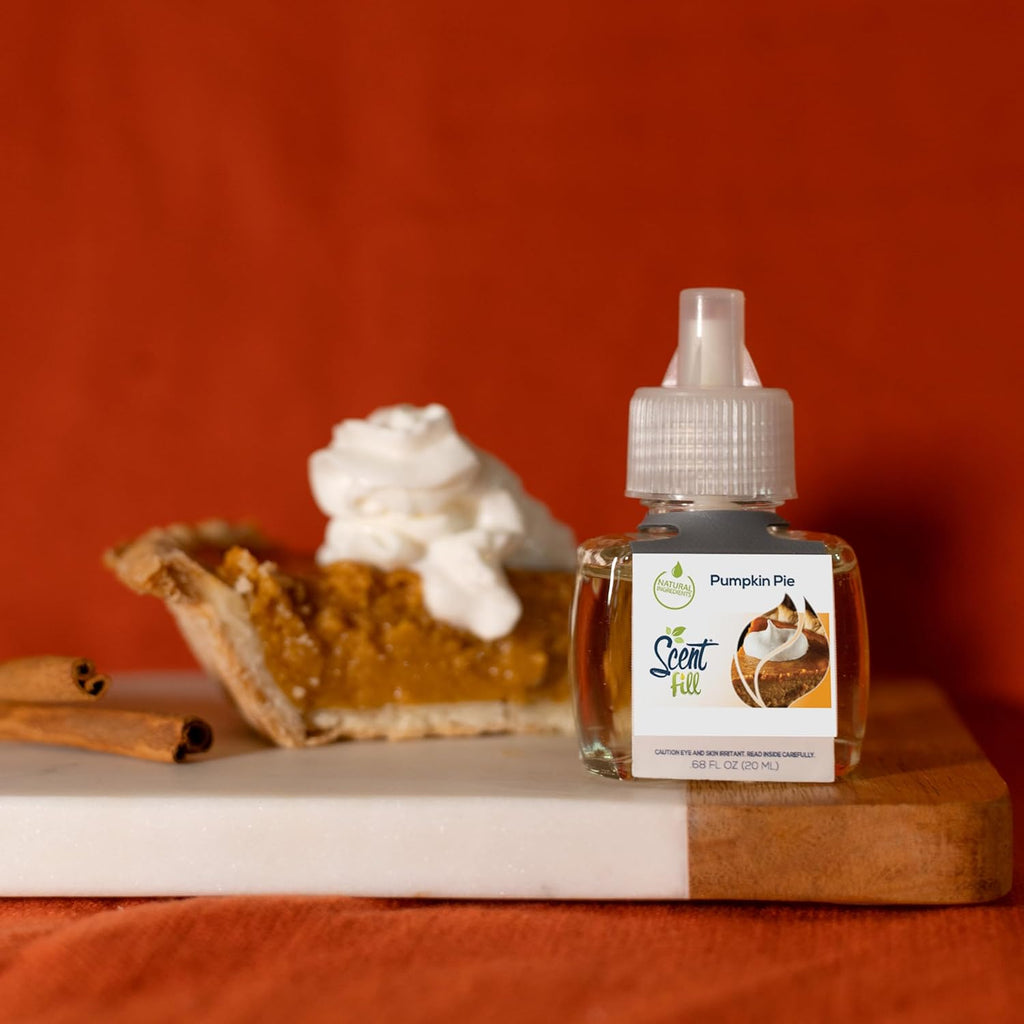 Scent Fill Pumpkin Pie Plug in Air Freshener, Scented Oil Refills, 2 Refills + Diffuser