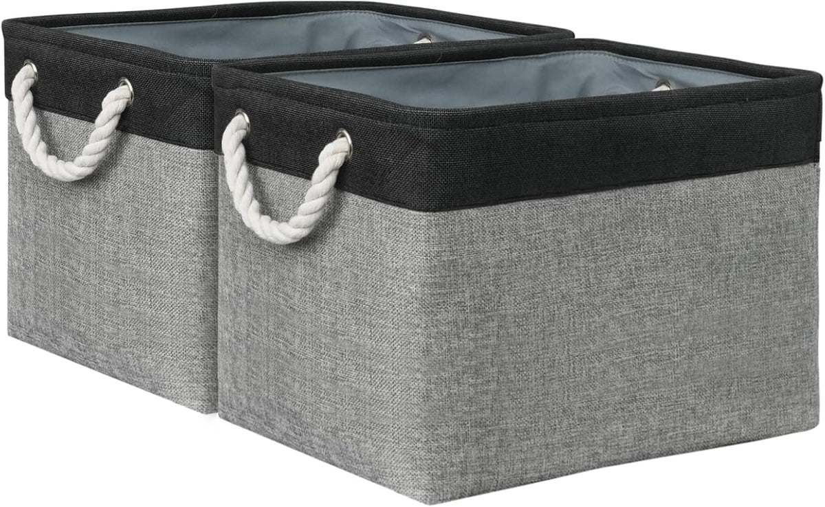 TcaFmac Organization and Storage Basket for Shelves - 16x12x12 inch Large 2 Pack Collapsible