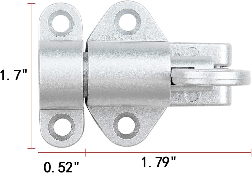 5 Packs Self-Closing Latches，Silver Gray Spring Door Lock，Resilient Bolt Latch Aluminum Alloy