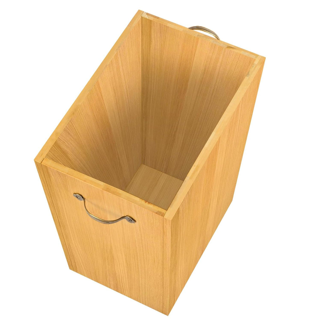 SEHERTIWY Wood Trash Can, Farmhouse Wastebasket Bin for Bathroom, Office, Bedroom, Living Room