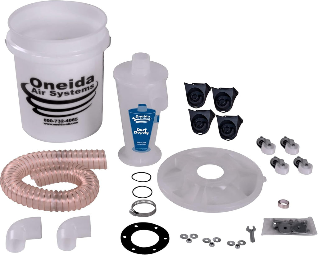 Oneida Air Systems Dust Collector & Cyclone Separator Kit w/ Clear Bucket, DD Deluxe 5-Gal