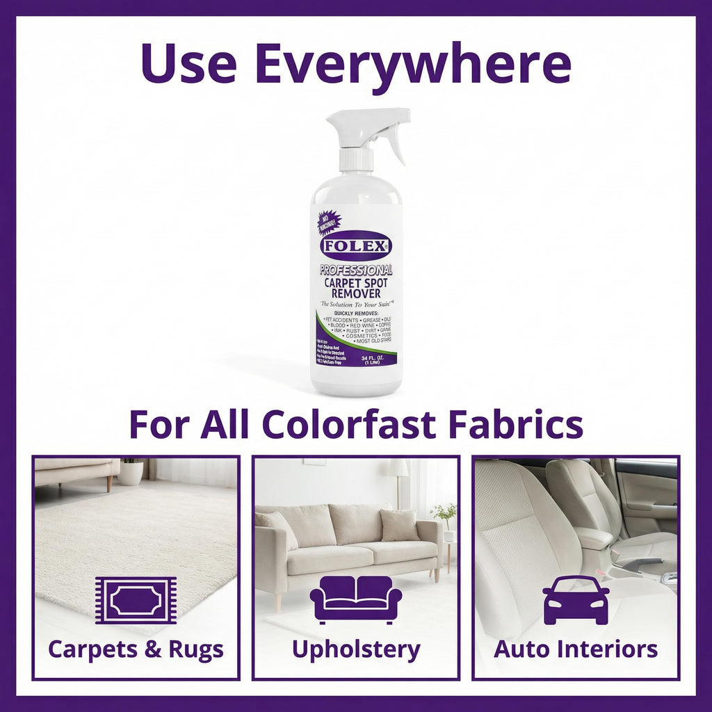 FOLEX - Professional Carpet Cleaner Spray 34 oz - Pet Stain Removal - Instant Stain Removal - No