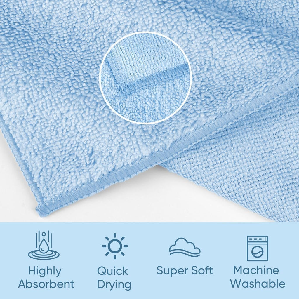 HOMEXCEL Microfiber Washcloths 12 Pack, Highly Absorbent and Soft Face Towel, Multi-Purpose Wash