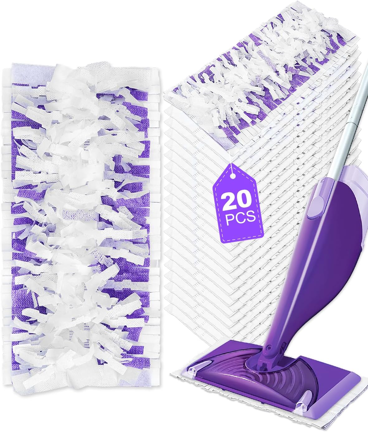 Replacement Mop Pads Refills 20 Pack for Swiffer Wet Jet Spray Mops for Floor Cleaning Disposable