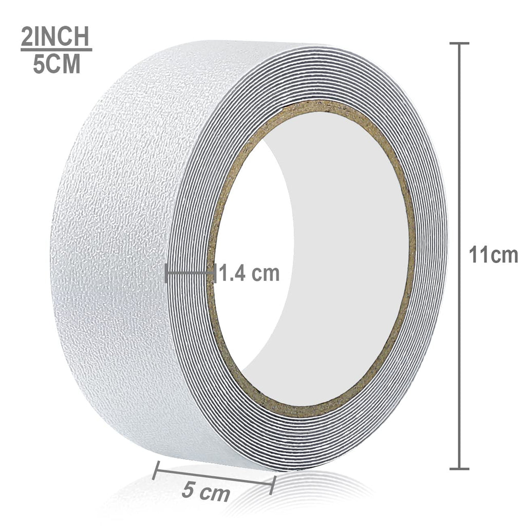 Anti Slip Tape Transparent, More Clear and Comfortable Safety Track Tape (2" Width x 190" Long