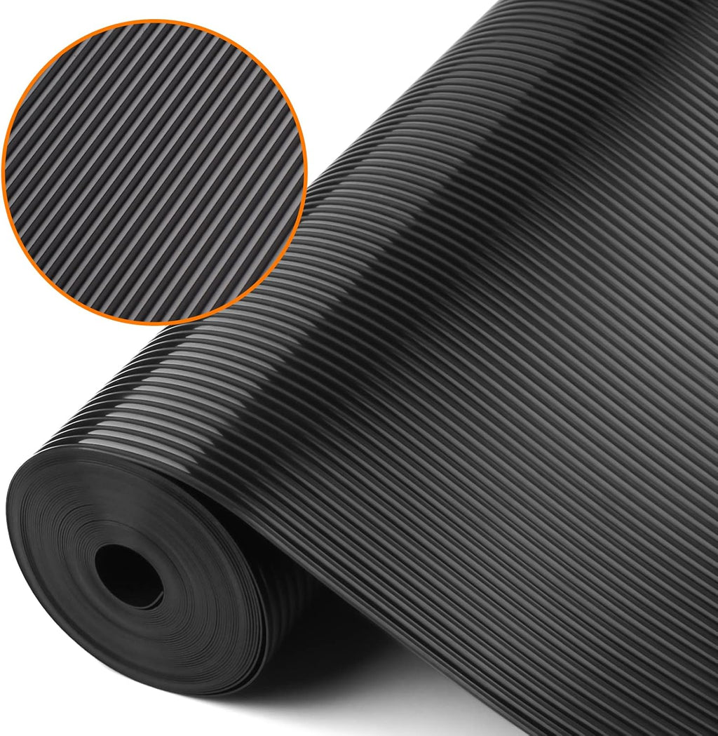 Black Shelf Liners for Kitchen Cabinets Non-Adhesive, Drawer Mat Liner for Bathroom, Plastic Pantry