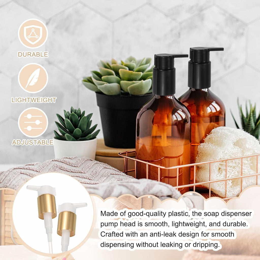 uxcell 4 Pcs Soap Dispenser Pump Heads, Hand Soap Dispensers Top Pumps Replacement Clip-on Pumphead