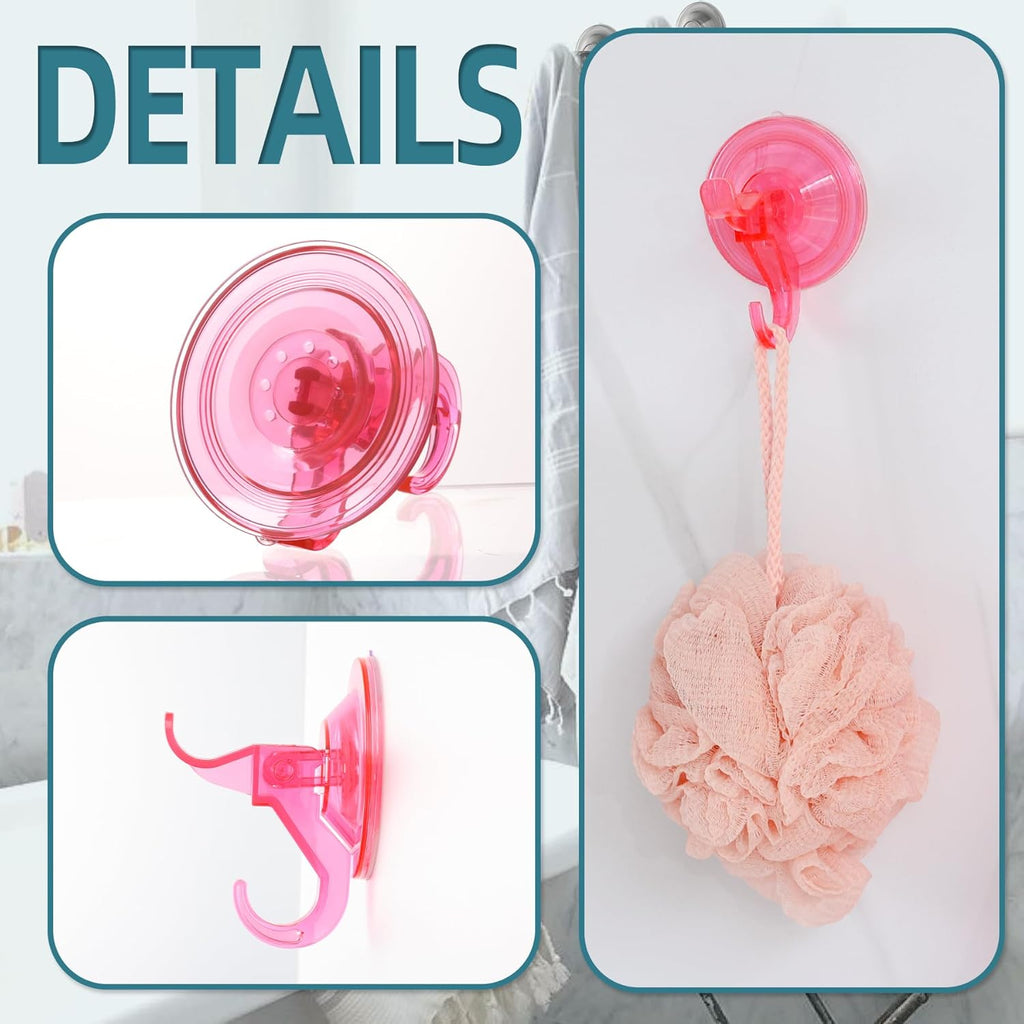 Antimbee 3 Pack Suction Cup Hooks, Clear Suction Cup Hanger, Removable Small Suction Cups for