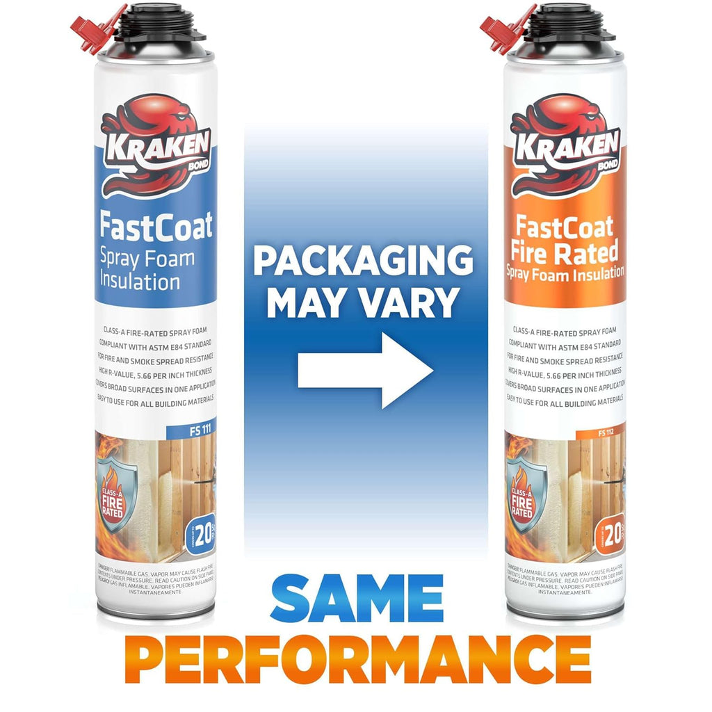 Kraken Bond Fastcoat Fire Rated Spray Foam Insulation Kit Closed Cell in a Can 120 sq ft (6x27.1