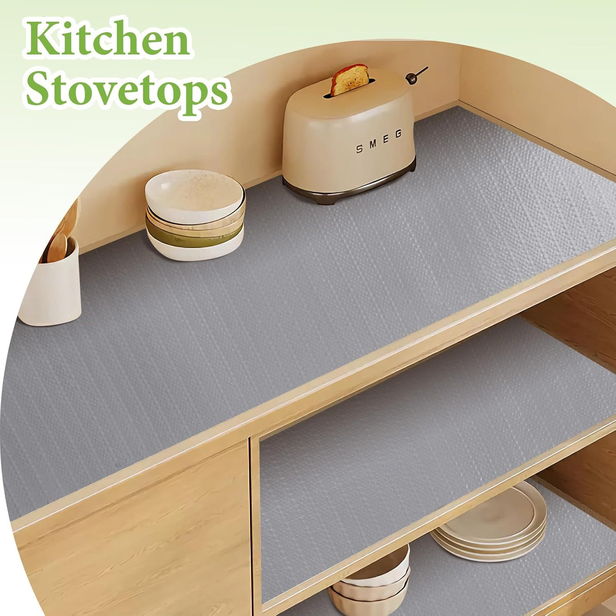 Shelf Liners for Kitchen Cabinets 12in x 30FT Non Adhesive Drawer Liner Grey Thickened Shelf Liner