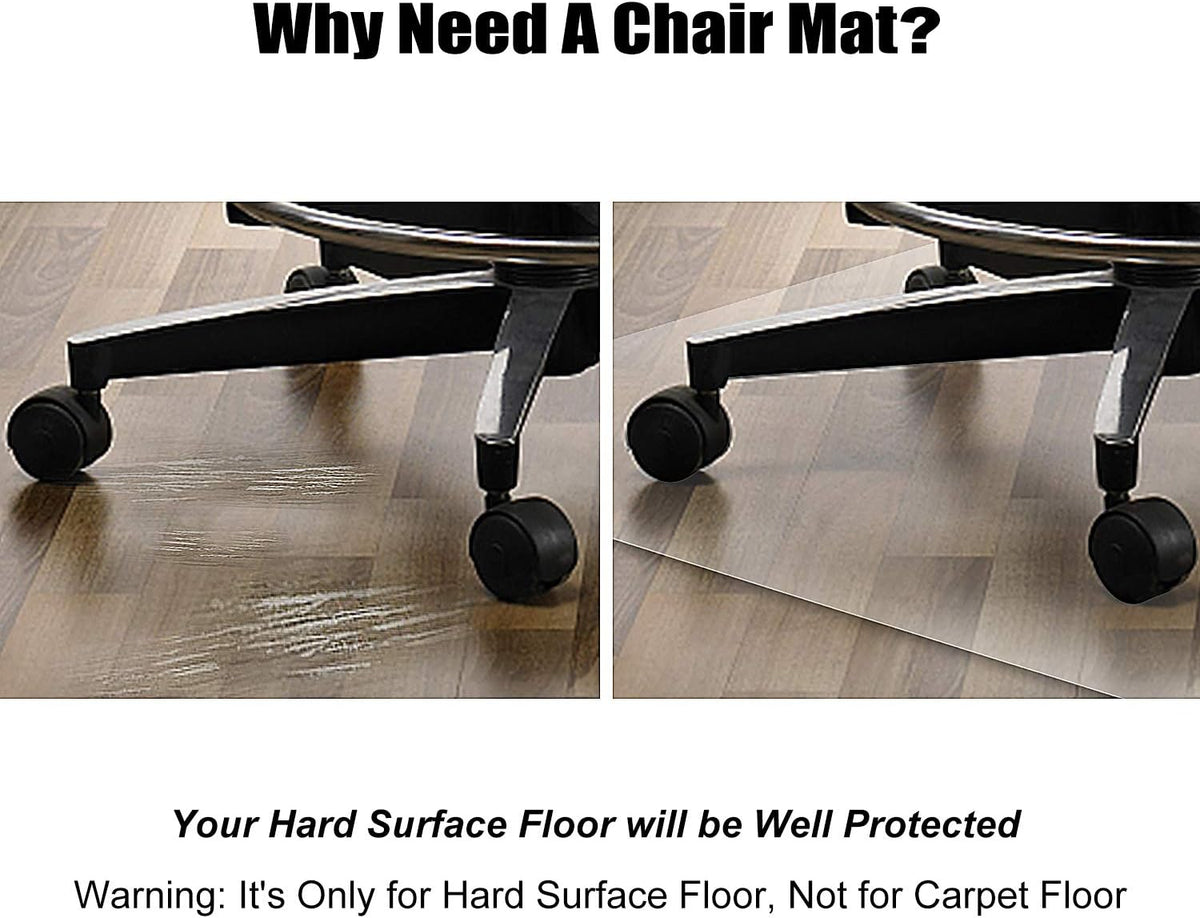 Azadx Office Chair Mat for Hardwood Floor and Tile Floor 30 x 48'', Plastic Mat for Office Chair
