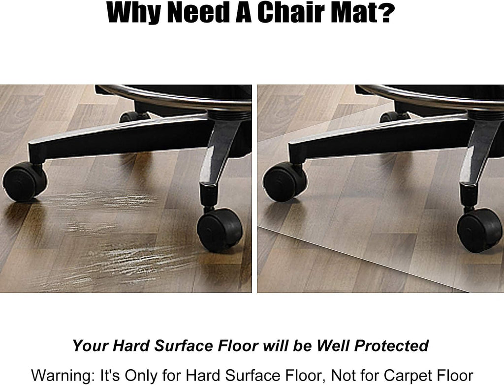 Azadx Office Chair Mat for Hardwood Floor 36 x 48'', Clear Desk Chair Mat for Wood Floor Heavy