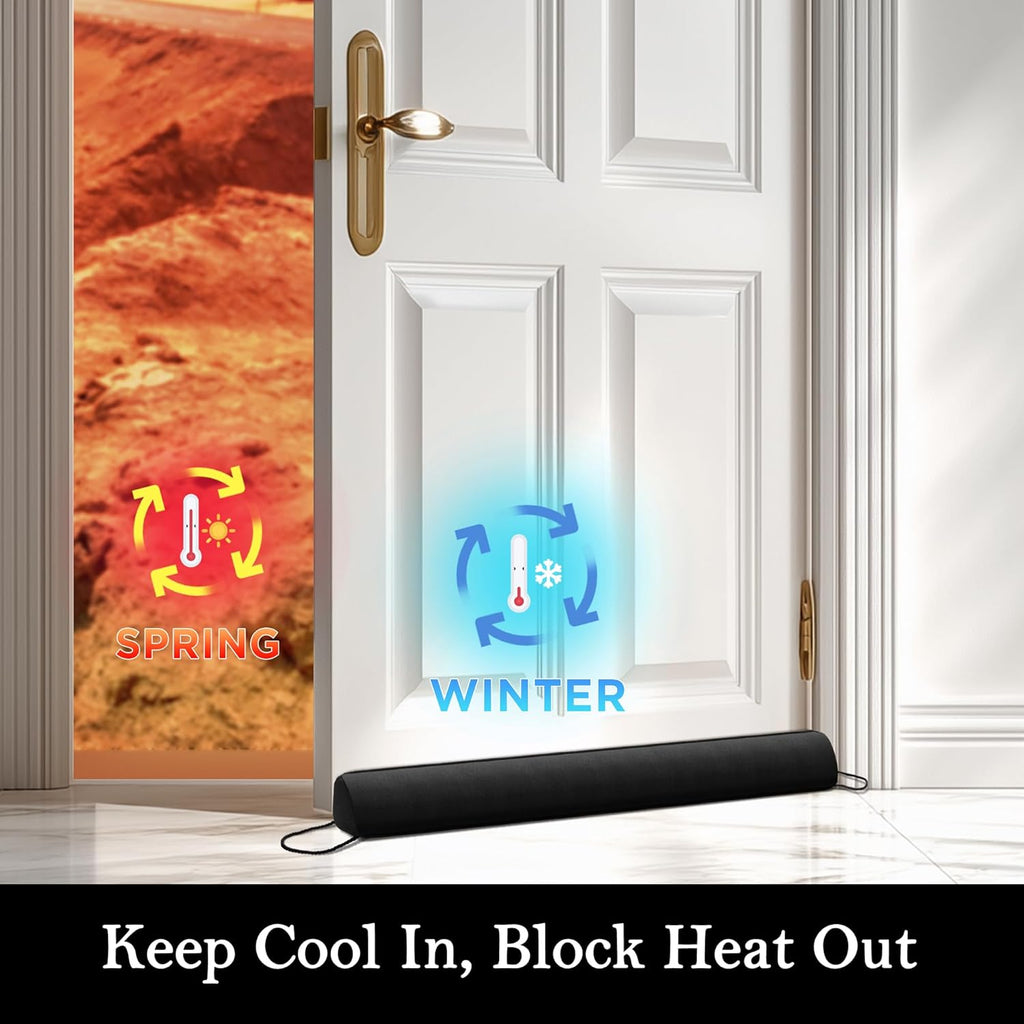 Sunolga 84" Door Draft Stopper Blocks Hot and Cold Air with Removable Washable Cover for Gaps Up to