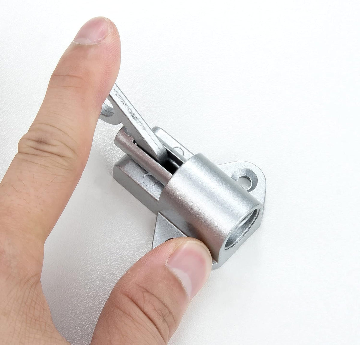 5 Packs Self-Closing Latches，Silver Gray Spring Door Lock，Resilient Bolt Latch Aluminum Alloy