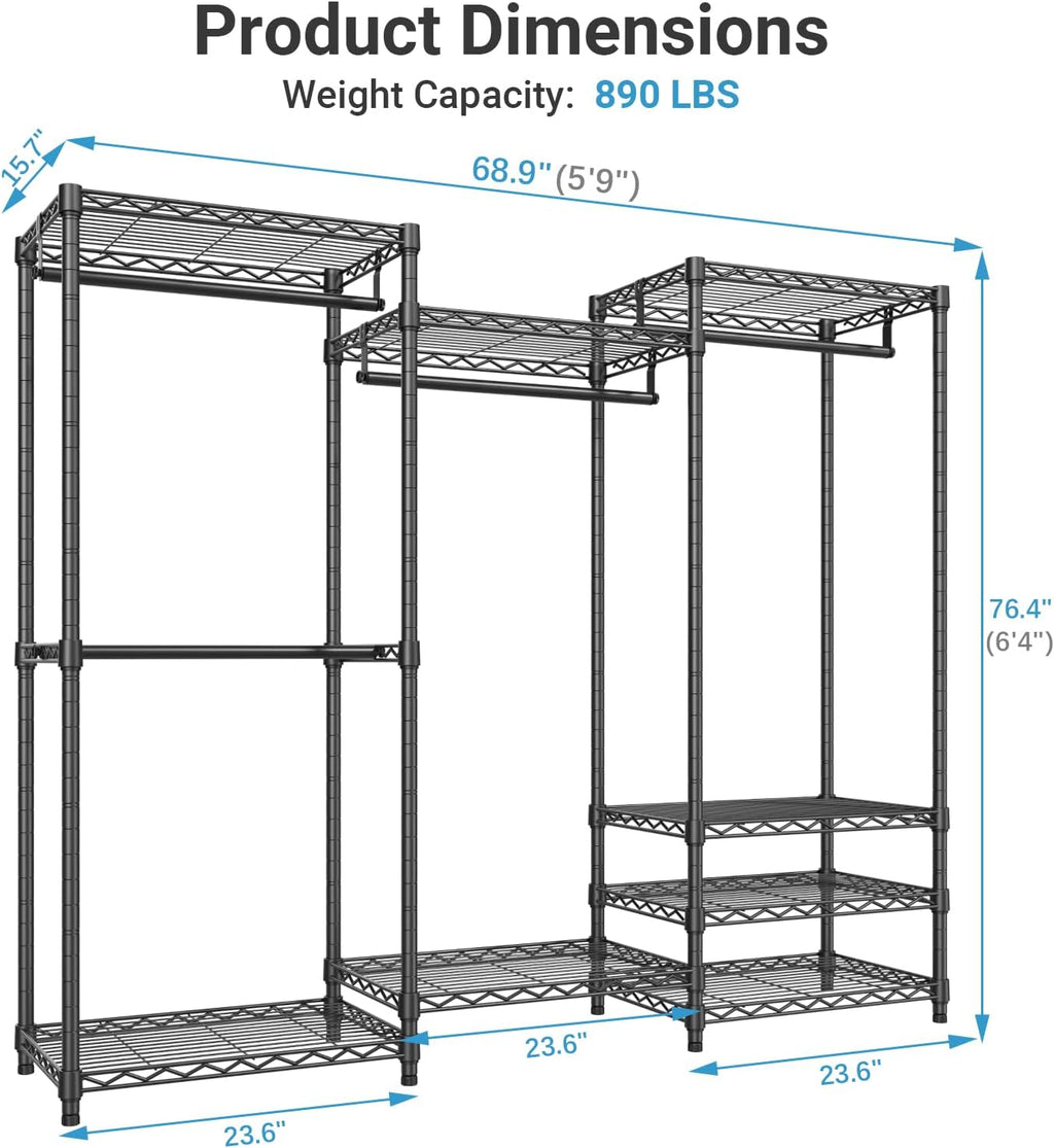VIPEK V5 Portable Closet Wardrobe Heavy Duty Clothes Rack, Freestanding Clothing Rack with 4 Hang