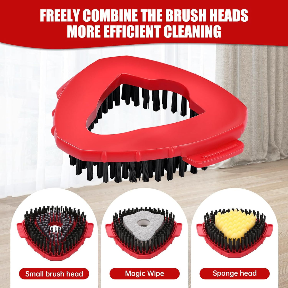 1 Pcs Spin Mop Replacements Scrub Brush and 1 Mop Base with 2 Pcs Scouring Pad Compatible with