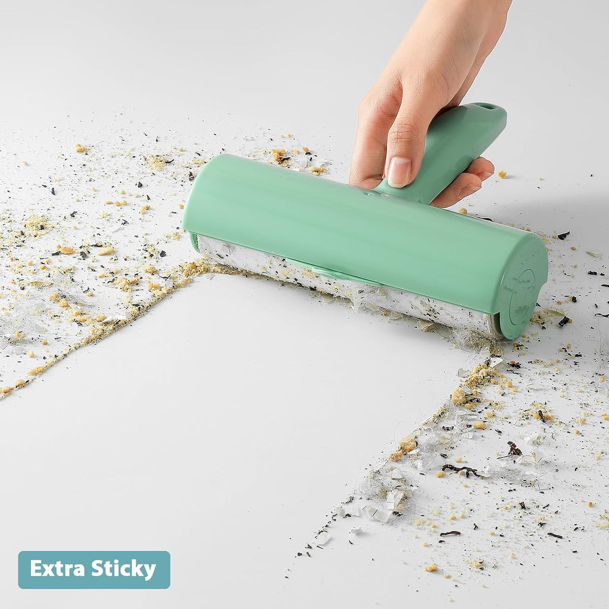 Large Lint Roller with Refills for Pet Hair Removal Extra Sticky 6.3 inch Wide Surface Lint Roller