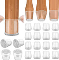 BALEINE 16 Pack Silicone Chair Leg Floor Protectors, Stool Leg Protectors Cap, Non-Slip Chair Leg
