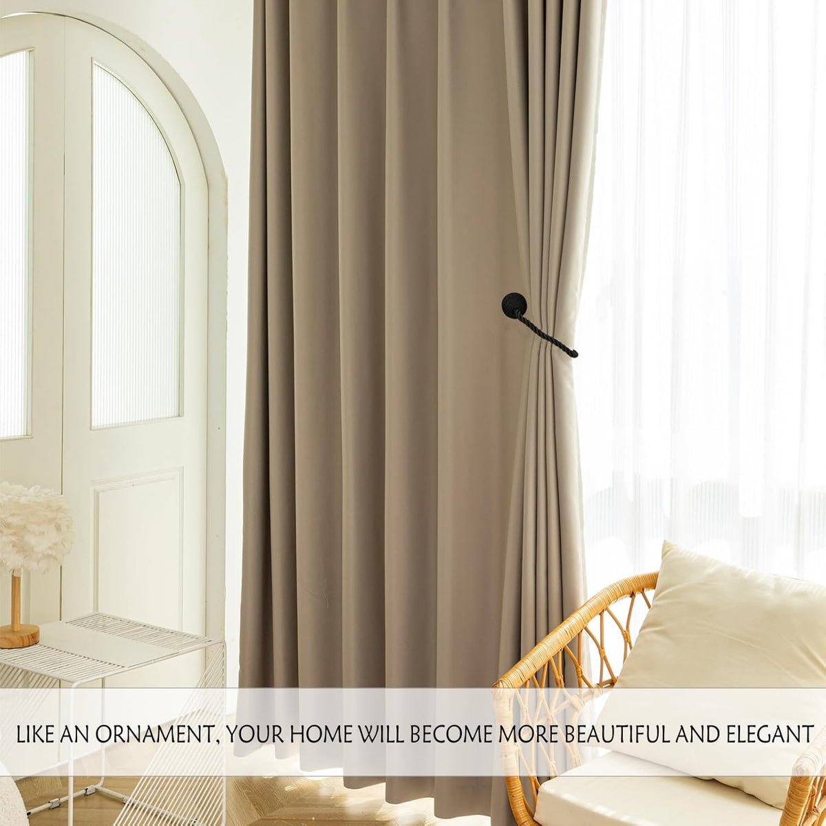 Magnetic Curtain Tiebacks Rope Curtain Tie Backs for Curtains 8 Pack Curtain Holders for Drapes