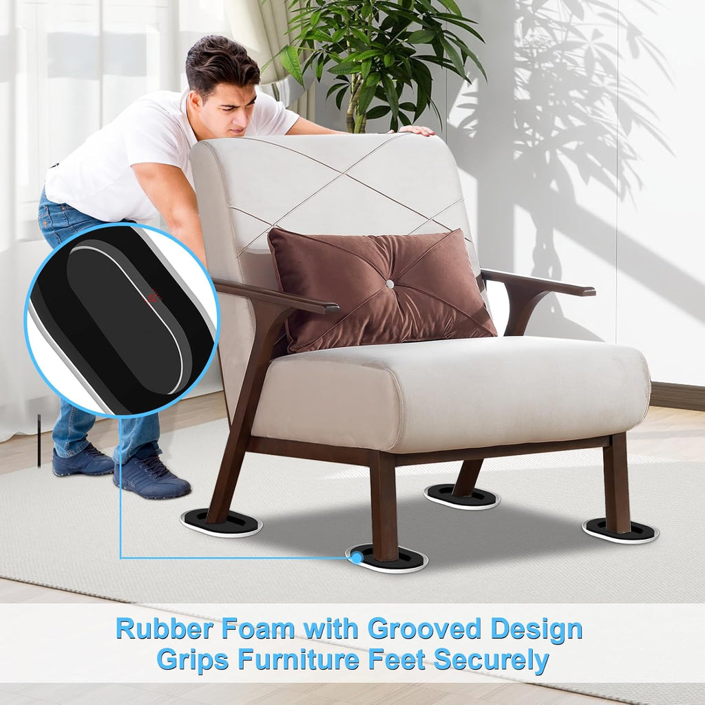 Upgrade Furniture Sliders, Furniture Sliders for Carpets, Oval Moving Pads with 8 PCS 5.8 * 4.3"
