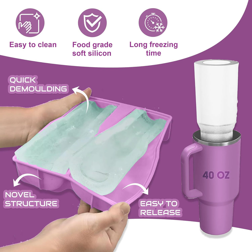 Ice Cube Tray for Tumbler, 1 Pcs Silicone Hollow Cylinder Ice Mold for Freezer, Ice Drink, Juice