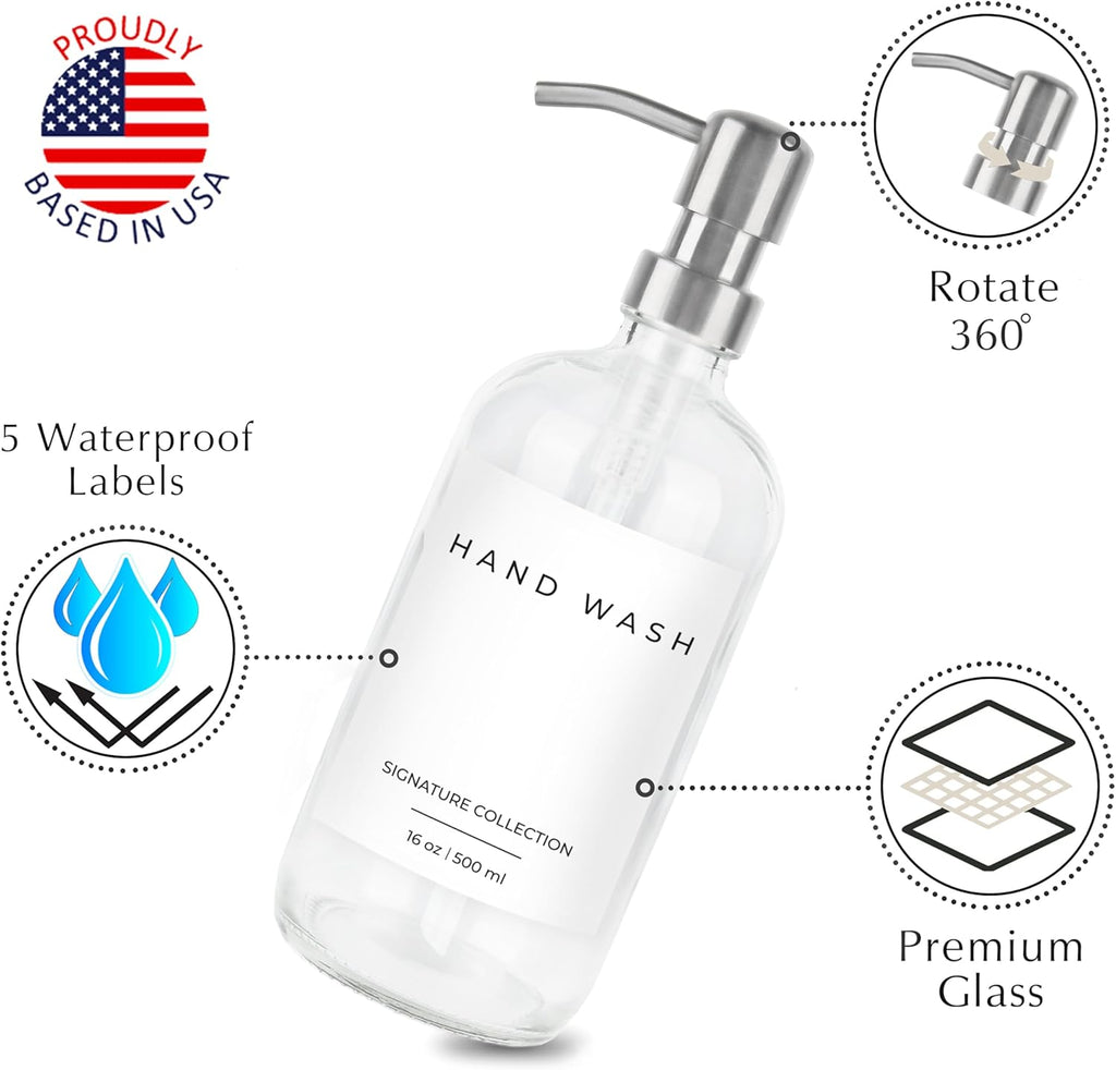 Emerson Essentials Soap Dispenser for Kitchen, Dish Dispenser for Kitchen, Bathroom Hands Set