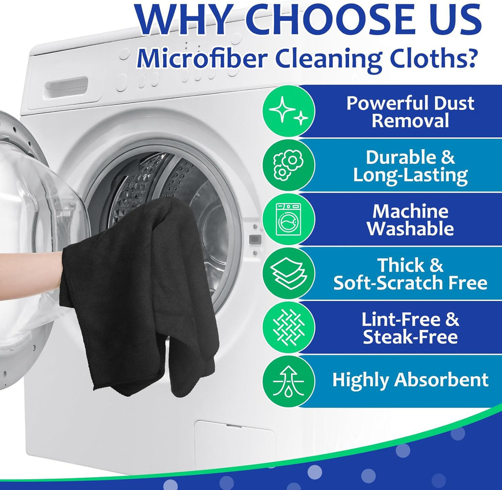 Newwiee 6 Pcs Extra Large Microfiber Cleaning Cloth 30" x 20" Washable Reusable Microfiber Towel